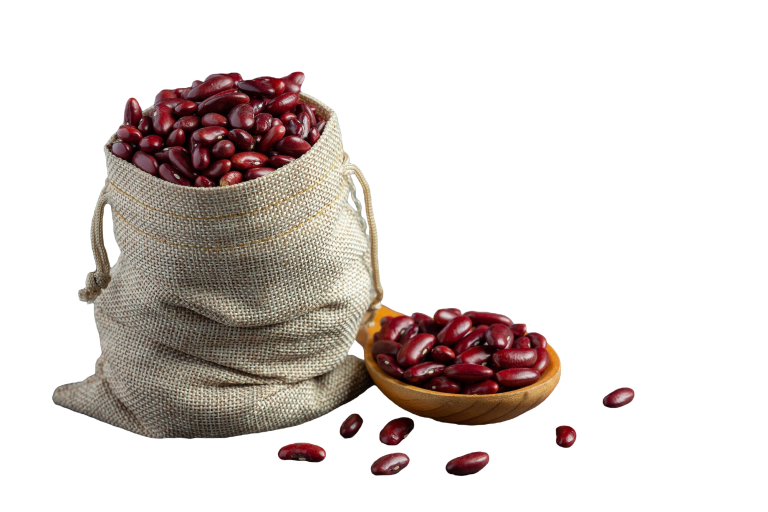 frijoles-rojos-saco-cuchara-madera